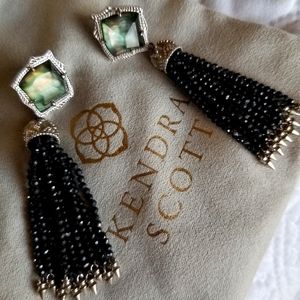 Kendra Scott Misha earrings black mother of pearl